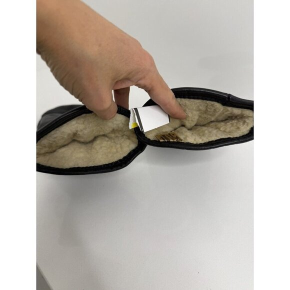 Black Leather Mittens - Picture 3 of 5